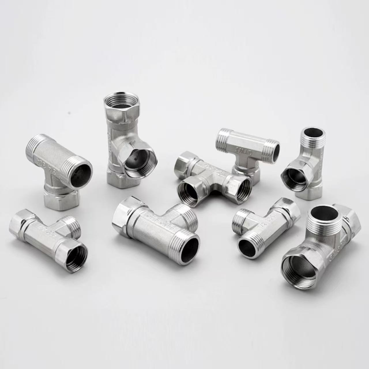 Stainless Steel Swivel Female-Male-Female Pipe Tee
